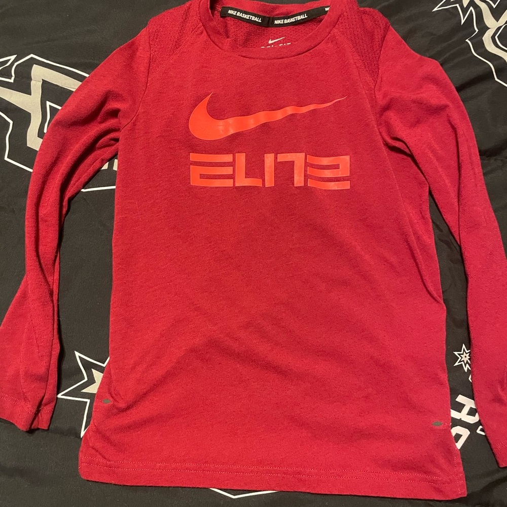 Nike Red Long Sleeve Elite Tee
